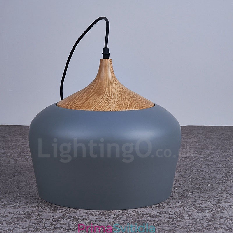 1 Lehká moderní současná závěsná lampa s bílým červeným modrým odstínem