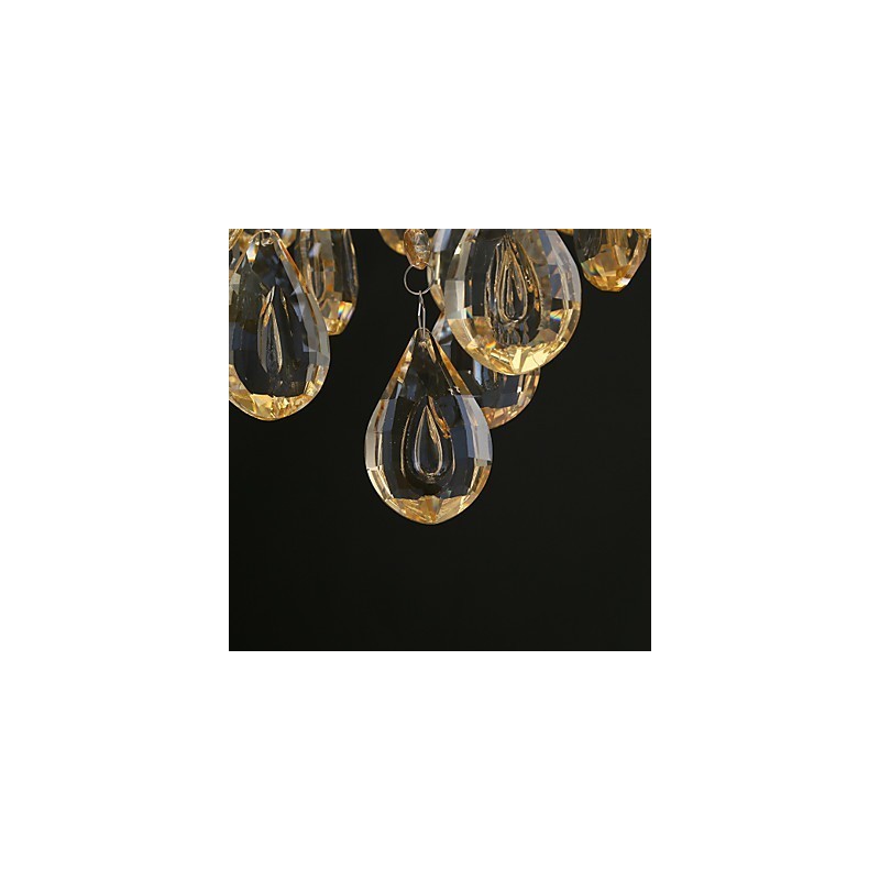 Zlatý romantický šampaňský křišťálový lustr