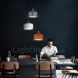 1 Lehká moderní současná závěsná lampa s bílým červeným modrým odstínem