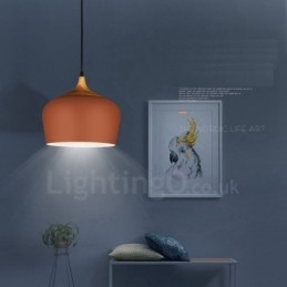 1 Lehká moderní současná závěsná lampa s bílým červeným modrým odstínem