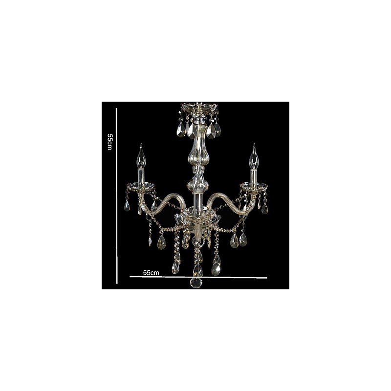 3 světla Luxusní křišťálový lustr Cognac Color K9 Crystal Lustr