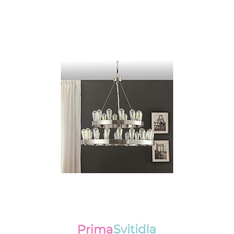 Vintage mini styl chromový kovový lustr