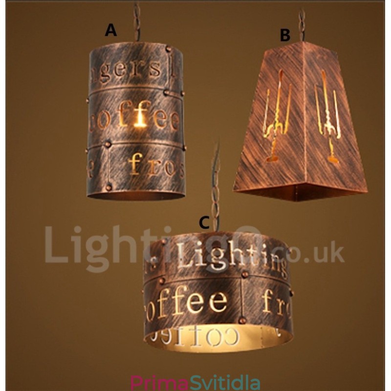 1 Light Retro Vintage Pendant Light Cafe House Závěsná lampa