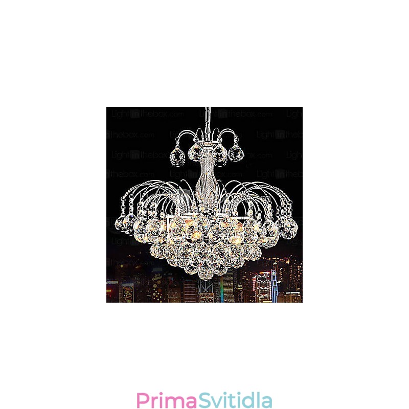 Závěsný luxusní moderní křišťálový lustr se 3 světly