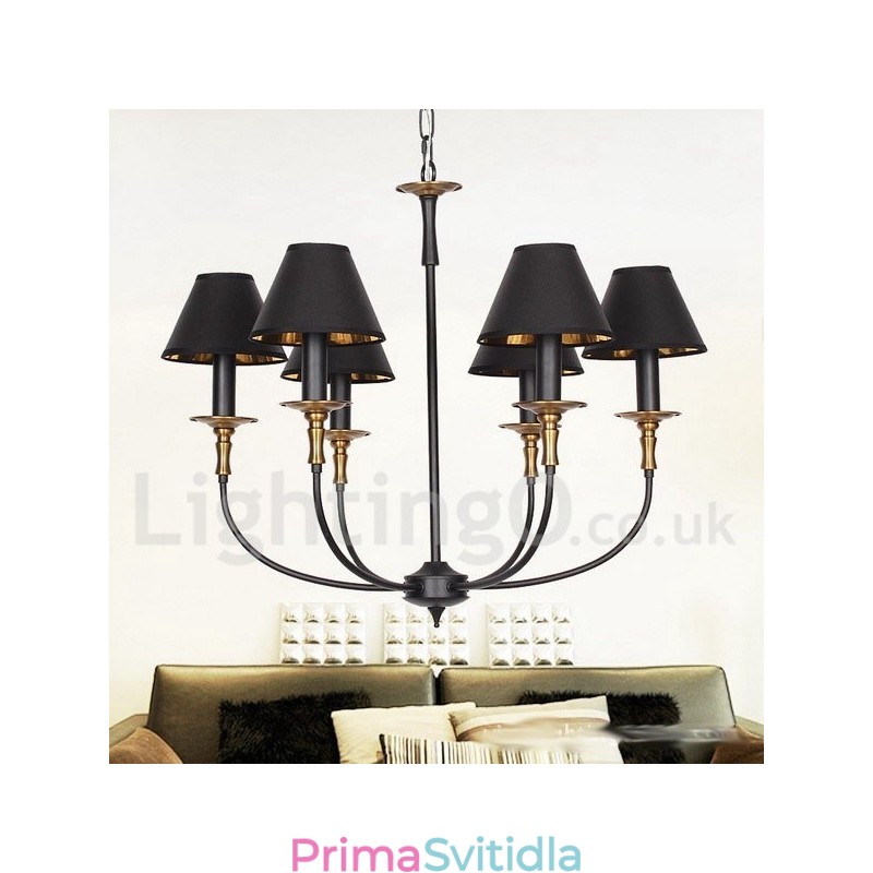 6 Lehký rustikální moderní lustr ve stylu svíčky v retro stylu