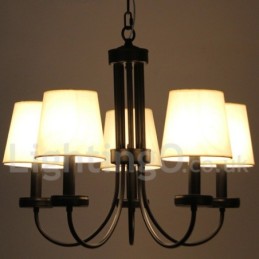 5 Light Retro Contemporary Black Candle Style Lustr