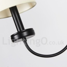 5 Light Retro Contemporary Black Candle Style Lustr