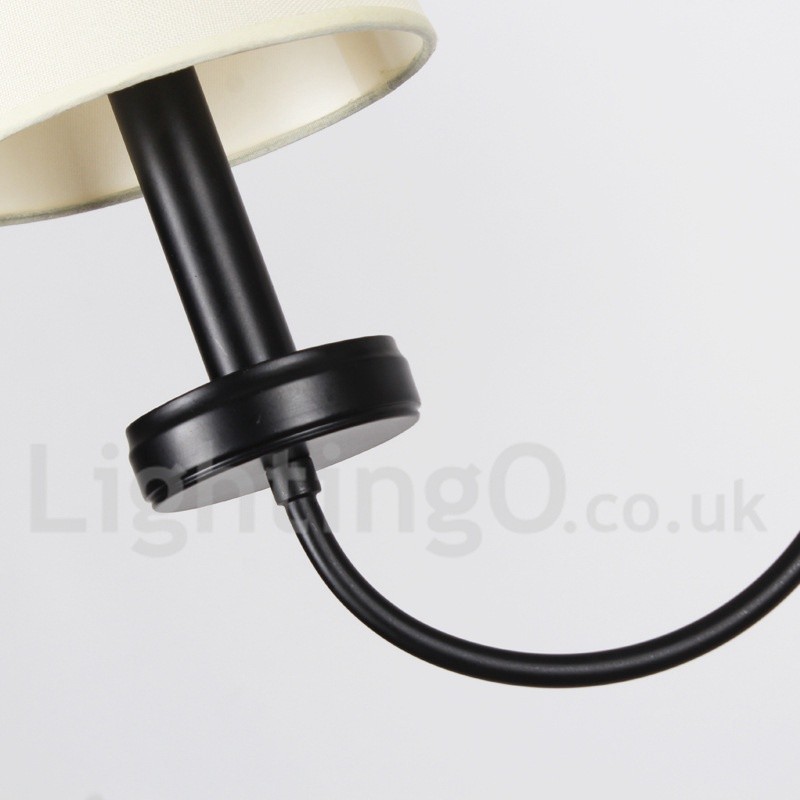 5 Light Retro Contemporary Black Candle Style Lustr