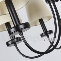 5 Light Retro Contemporary Black Candle Style Lustr