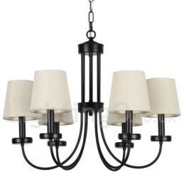 6 Light Retro Contemporary Black Candle Style Lustr