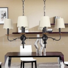 6 Světlý rustikální lustr ve stylu Retro Black Candle