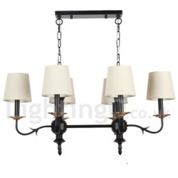 6 Světlý rustikální lustr ve stylu Retro Black Candle