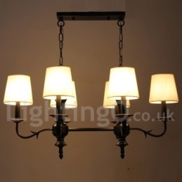 6 Světlý rustikální lustr ve stylu Retro Black Candle