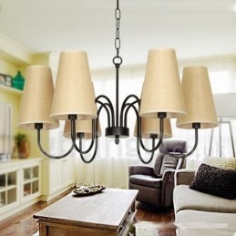 6 Light Retro Contemporary Candle Style Lustr