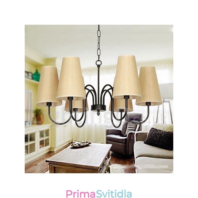 6 Light Retro Contemporary Candle Style Lustr