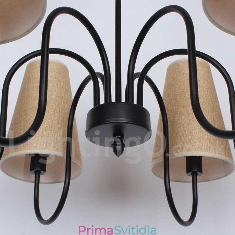 6 Light Retro Contemporary Candle Style Lustr