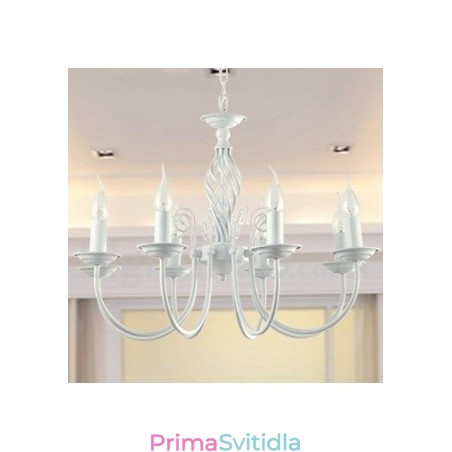 8 Light Contemporary Retro White Candle Style Lustr 8 Light Contemporary Retro White Candle Style Lustr