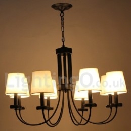 8 Light Retro Contemporary Black Candle Style Lustr
