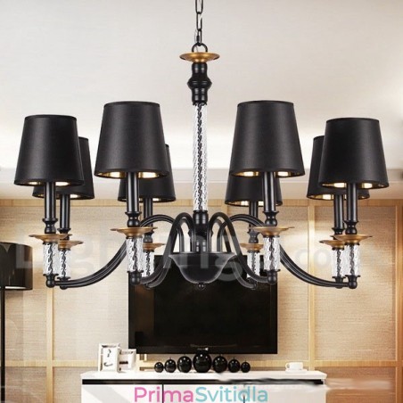 8 Světle černý lustr ve stylu retro svíčka 8 Světle černý lustr ve stylu retro svíčka