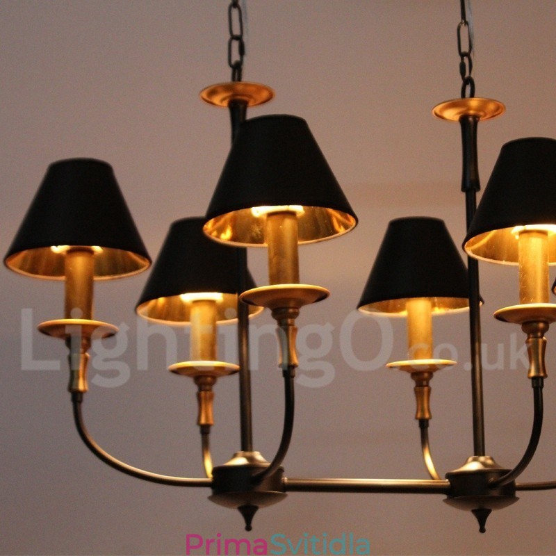 6 Light Retro Contemporary Candle Style Luster