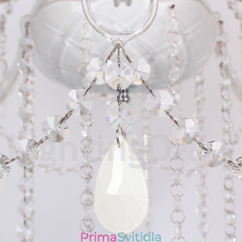 6 Světle bílý lustr K9 Crystal Candle Style