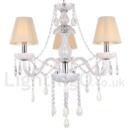 3 Světle bílý lustr K9 Crystal Candle Style