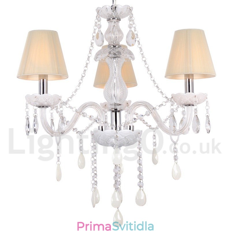 3 Světle bílý lustr K9 Crystal Candle Style