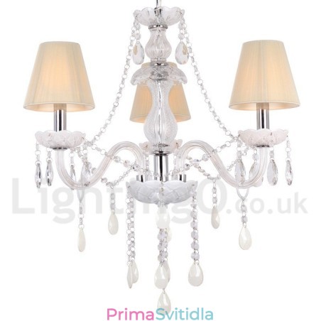 3 Světle bílý lustr K9 Crystal Candle Style 3 Světle bílý lustr K9 Crystal Candle Style