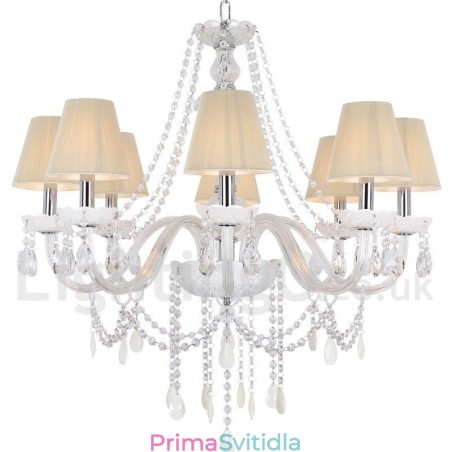8 Světle bílý lustr K9 Crystal Candle Style 8 Světle bílý lustr K9 Crystal Candle Style