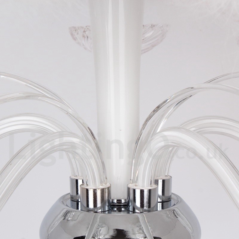 8 Light White Contemporary K9 Crystal Candle Style Lustr