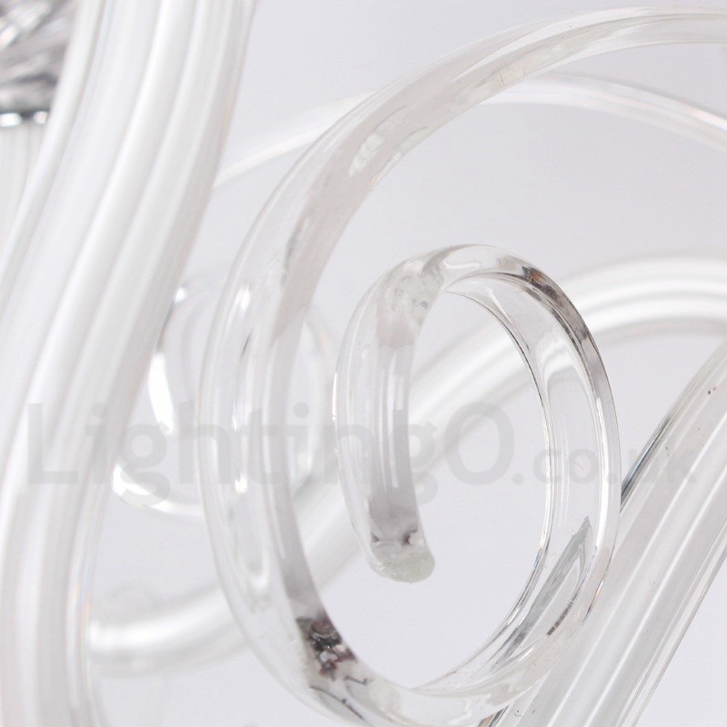 8 Light White Contemporary K9 Crystal Candle Style Lustr