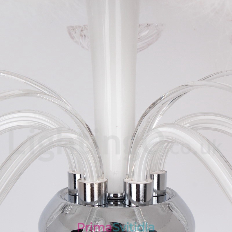 5 Light White Contemporary K9 Crystal Candle Style Lustr
