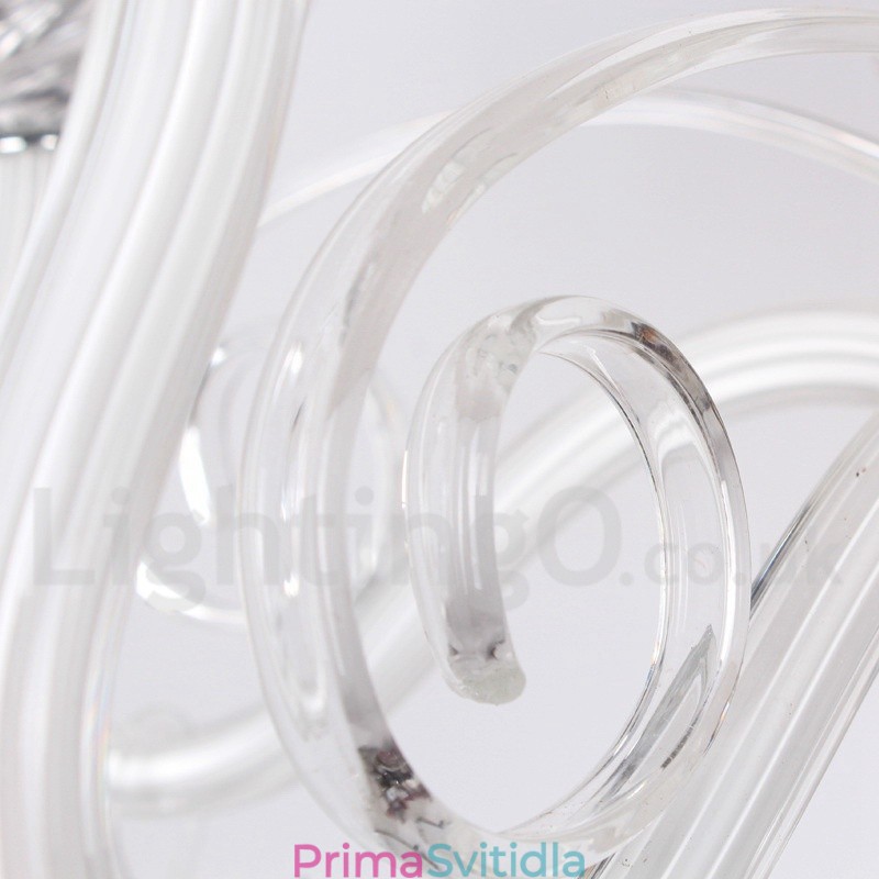 5 Light White Contemporary K9 Crystal Candle Style Lustr
