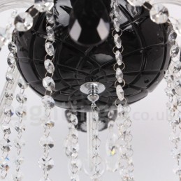 8 Light Contemporary Black Brushed K9 Crystal Candle Style