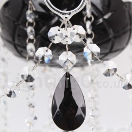 8 Light Contemporary Black Brushed K9 Crystal Candle Style