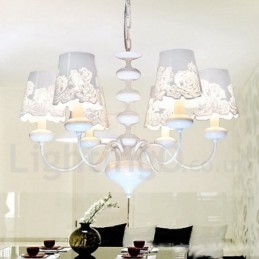 6 Lehký moderní dutý lustr ve stylu bílé svíčky