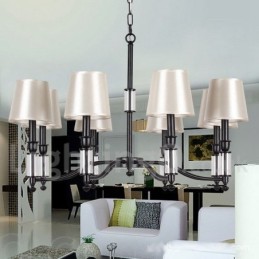 8 Světle černý lustr ve stylu Retro Contemporary Candle Style