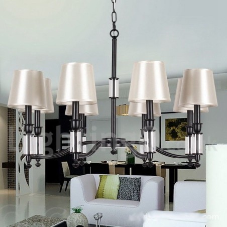8 Světle černý lustr ve stylu Retro Contemporary Candle Style 8 Světle černý lustr ve stylu Retro Contemporary Candle Style