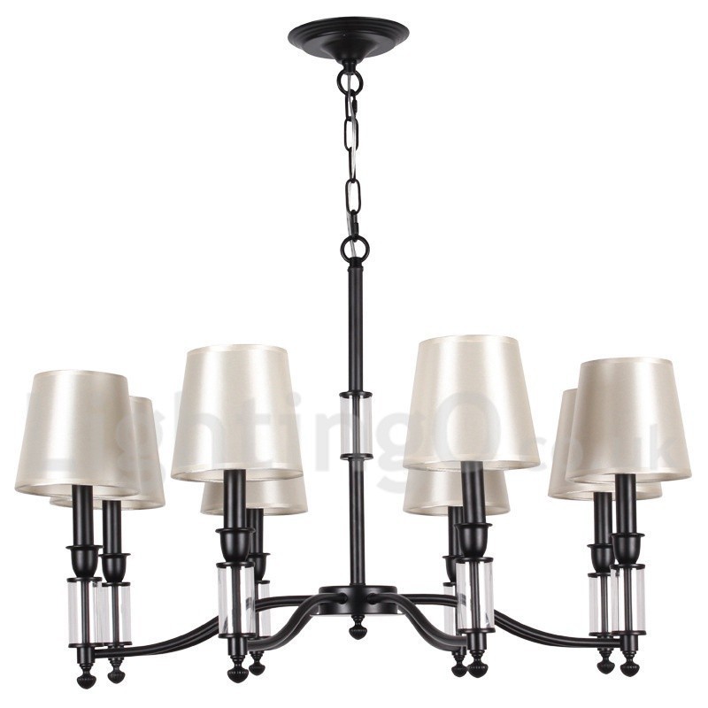 8 Světle černý lustr ve stylu Retro Contemporary Candle Style