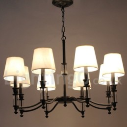8 Světle černý lustr ve stylu Retro Contemporary Candle Style