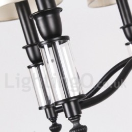 8 Světle černý lustr ve stylu Retro Contemporary Candle Style