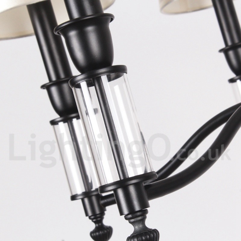 8 Světle černý lustr ve stylu Retro Contemporary Candle Style