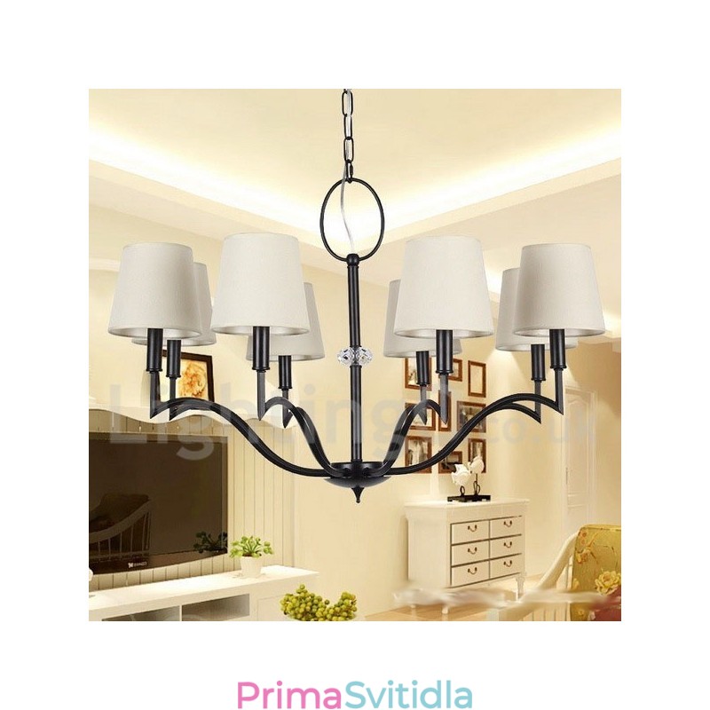 8 Lehký moderní lustr ve stylu svíček