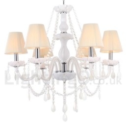 6 Světle bílý lustr K9 Crystal Candle Style