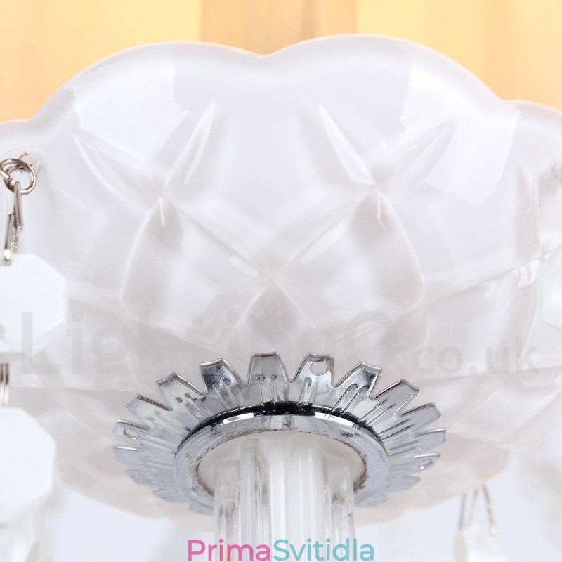 6 Světle bílý lustr K9 Crystal Candle Style