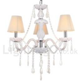 3 Světle bílý lustr K9 Crystal Candle Style