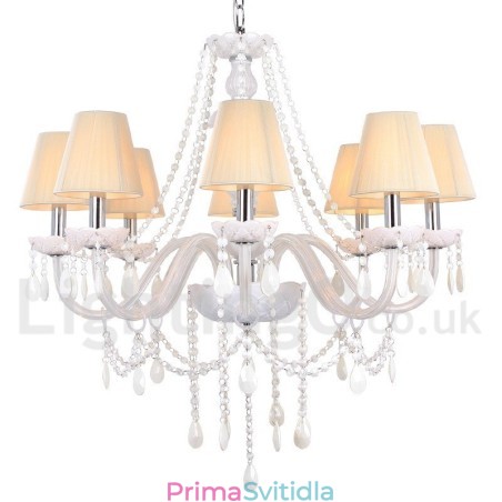 8 Světle bílý lustr K9 Crystal Candle Style 8 Světle bílý lustr K9 Crystal Candle Style