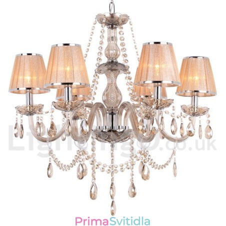 6 Light K9 Crystal Candle Style Lustr 6 Light K9 Crystal Candle Style Lustr