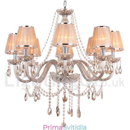 8 Light K9 Crystal Candle Style Lustr 8 Light K9 Crystal Candle Style Lustr