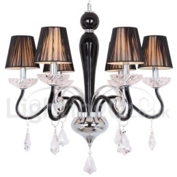 6 Light White Contemporary K9 Crystal Candle Style Lustr